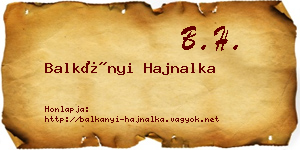 Balkányi Hajnalka névjegykártya