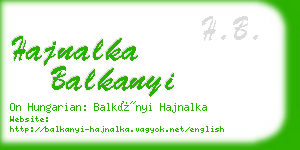 hajnalka balkanyi business card